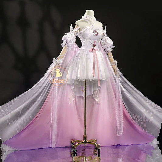 Genshin Impact Columbina Cosplay Costume Wig Dress FES 2026 Skin The Damselette Eleven Fatui Harbingers Halloween for Women Girl