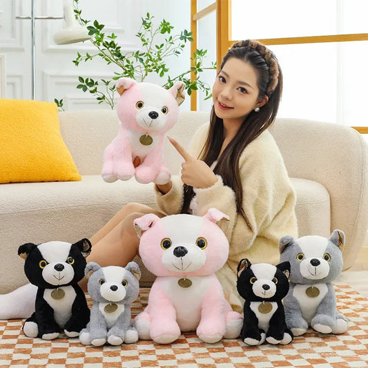 New 3 Colors 20-35cm Bulldog Plush Stuffed Puppy Doll Cute Puppy Plush Kawaii Animal Toy Children's Birthday Gift Doll Kids To