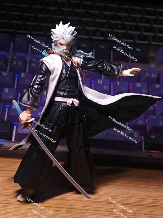 1/12 Hitsugaya Toushirou Boy Figure Mini Scarf Sleeveless Windbreaker Coat Toys Clothes Accessory For 6" Anime Bleach Shf Body
