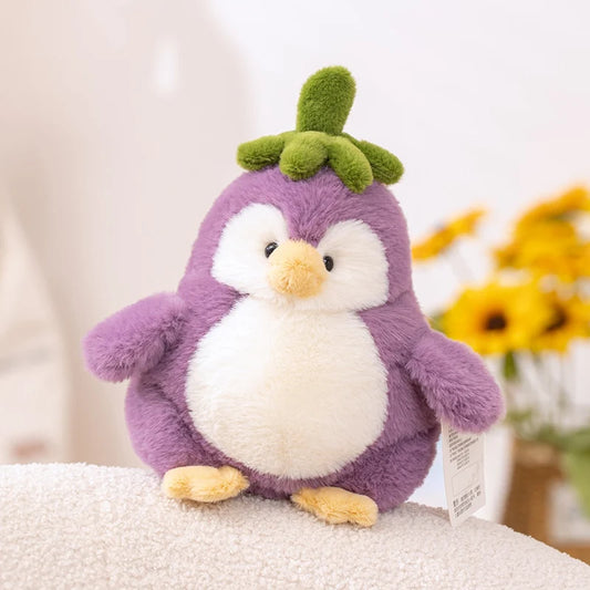 25-60cm Creative Purple Penguin Plushie Cute Penguin Cosplay Vegetable Eggplant Plush Toy Kawaii Home Decor Pillow