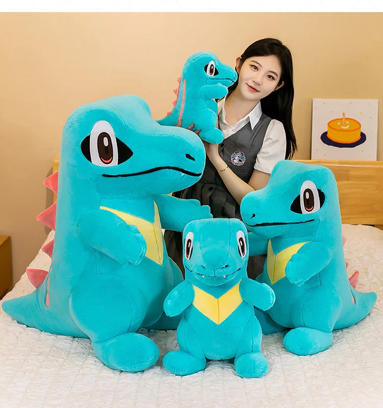 80CM Big Size Pokemon Totodile Plushies Waninoko Peluche Cartoon Anime Kawaii Ornament Comfortable Soft Doll Children Toy Gift