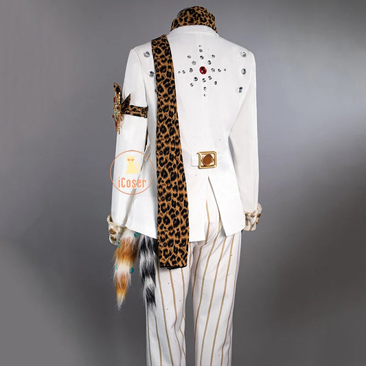 Identity V Prospector Cosplay Costume Wig Norton Campbell Uniform Hat Glasses Gambler in The Spotlight Halloween Women Men Props