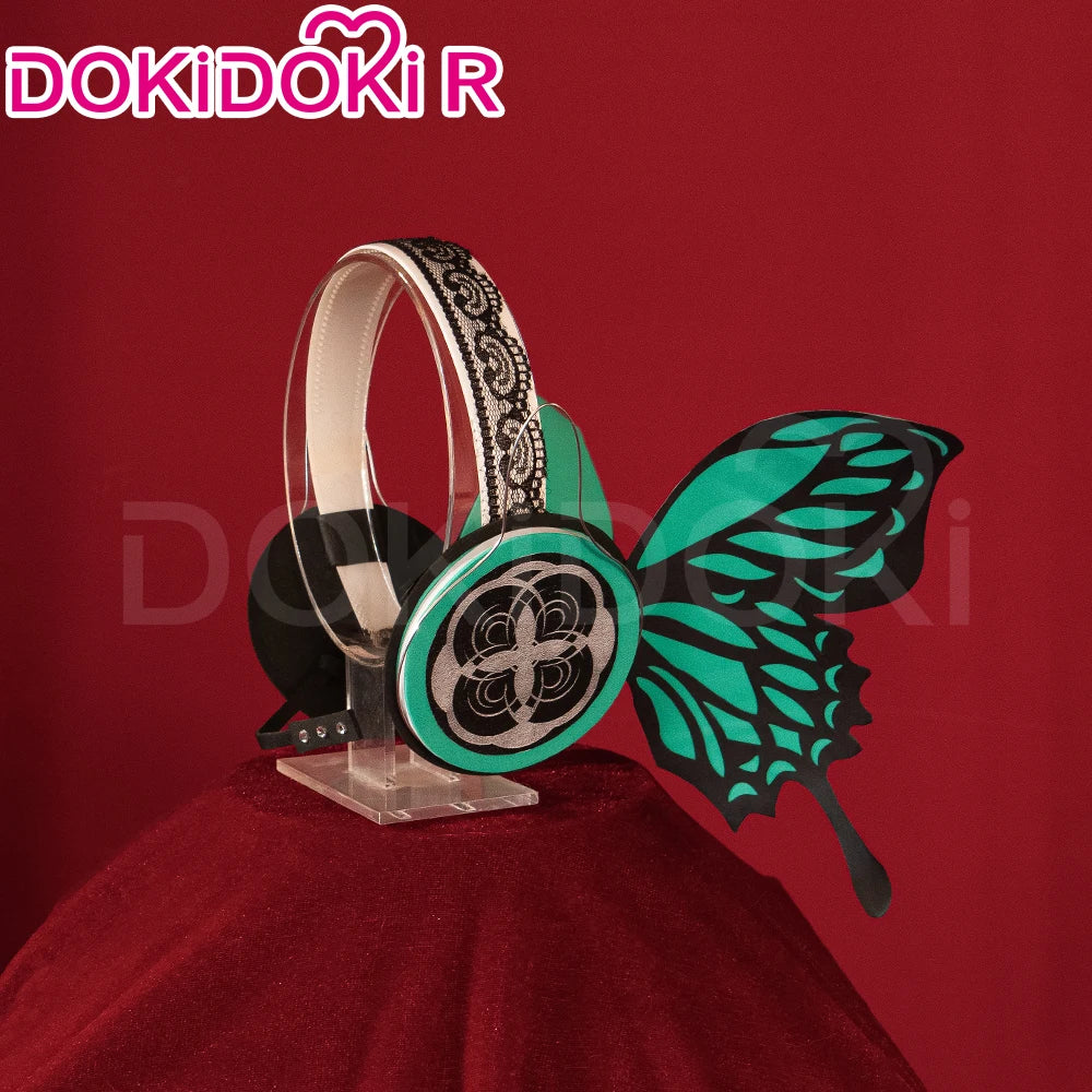 Lukaa Cosplay Costume DokiDoki-R Women Cute Black Full Dress Lukaa Cosplay Headphone Butterfly Female Cosplay