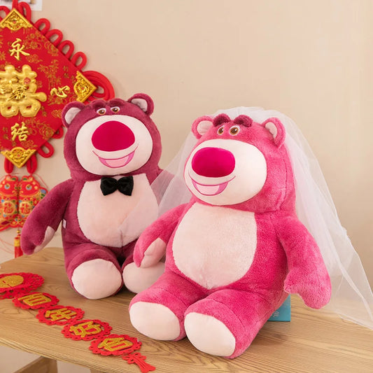New 40-80cm Large Size Kawaii Strawberry Bear Series Plush Toy Pillow Doll Wedding Interior Accessories Couple Gift