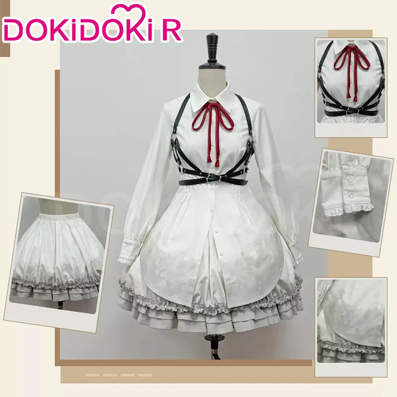 IN STOCK Akiyamaa Mizuki Mikuu Cosplay Costume Game Cosplay【XS-2XL】DokiDoki-R Women White Lolita Dress Mizu5 Cosplay Plus Size