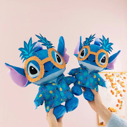 Disney Kawaii Plush Toy Stitch with Sunglasses Cute Pineapple Doll for Kids Birthday Xmas Gift Stuffy Animal Plushie Soft Toy