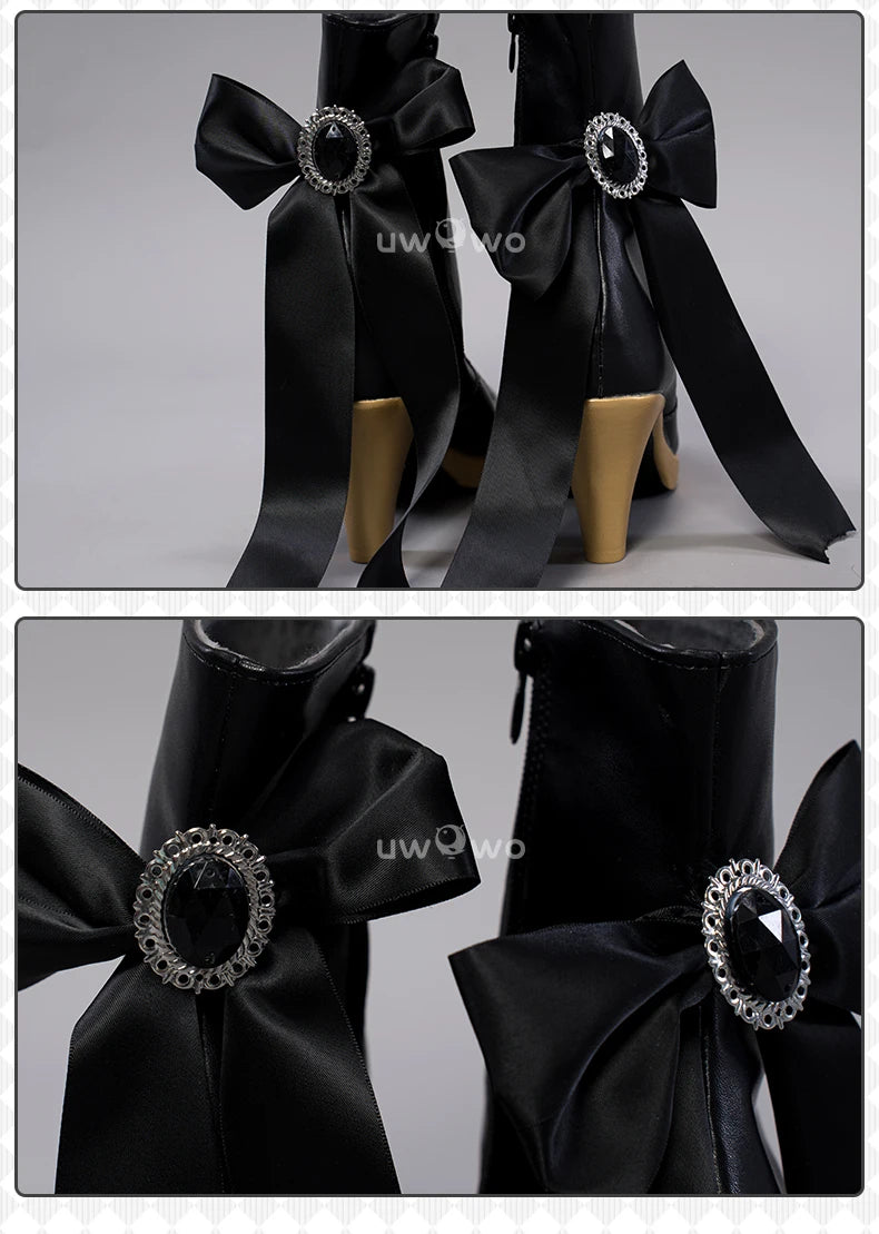 UWOWO Genshin Impact Navia Cosplay Shoes Fontaine Rococo Style Dress Cospaly Shoes Boots