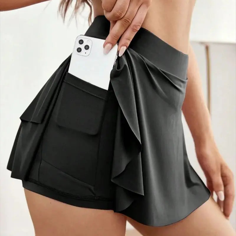 The Codex Pocket Quick Dry High Waist Sports Skirt with Shorts for Women – Gym Tennis Running Cycling Dance Skort