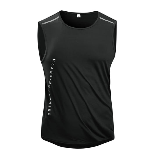 Chrlck Men’s Quick Drying Running Vest Breathable Mesh Sleeveless Gym Fitness Tank Top