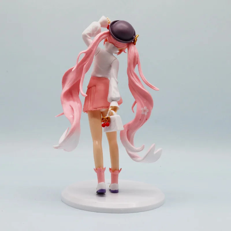 20CM Anime Hatsune Miku Figure Dress up of cherry blossom viewing Model Toy Gift Action Figure Cake Decoration Car Ornament