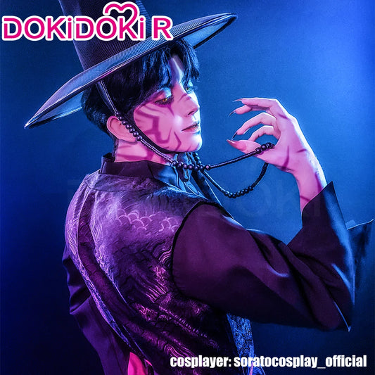【Last Batch】IN STOCK Jinuu Cosplay Costume 【S-3XL】DokiDoki-R Jinuu Babyy Mysteryy Romancee Men Black Robes Hat Plus Size