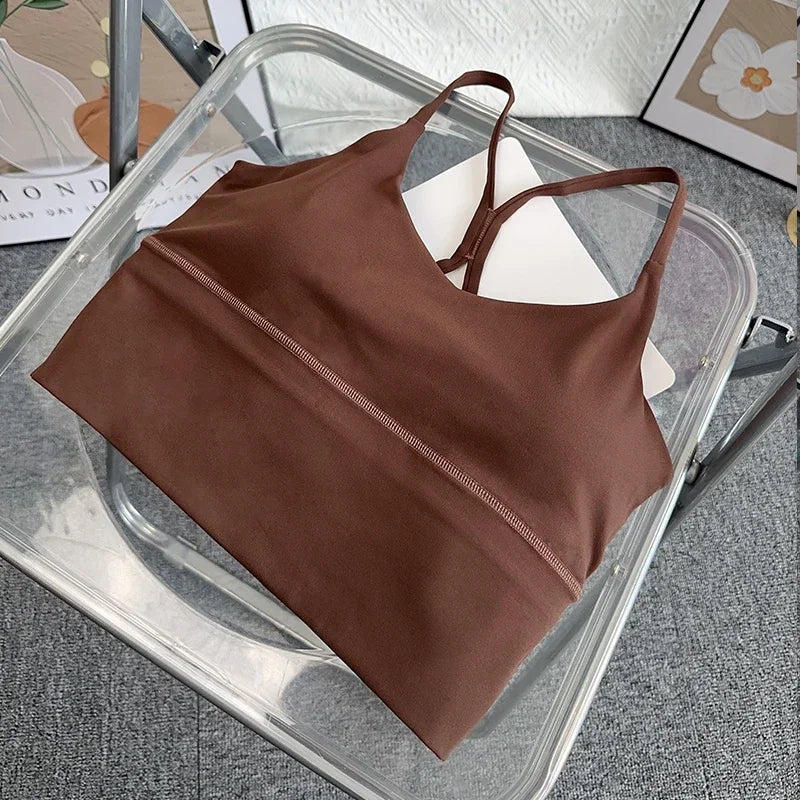 Fashion Sexy Cross Back Small Sling Yoga Underwear Women Breathable Shockproof Gym Fitness Running Sport Crop Top