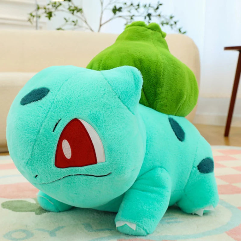 60cm Big Size Pokemon Bulbasaur Cartoon Anime Plush Stuffed Doll Garlic Frog Room Decorated with Cartoon Peluche Pillow Gift