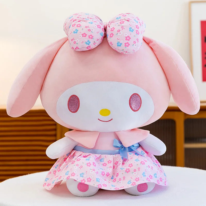 New Sanrio Pink Peach Hello Kitty Plush Toy Cat Doll Kuromi My Melody Stuffed Animal for Girls Birthday Xmas Gift Soft Cute Kids
