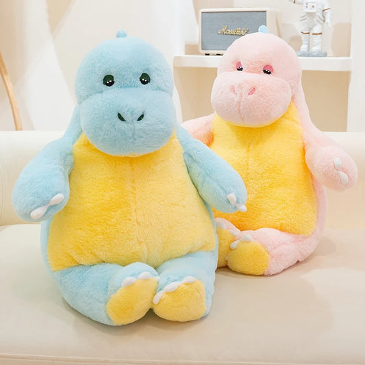 New Candy Sweet Color Cartoon Dino Plush Toy Pink Blue Dinosaur Soft Doll Large Sleep Hug Pillow Bedroom Home Decoration