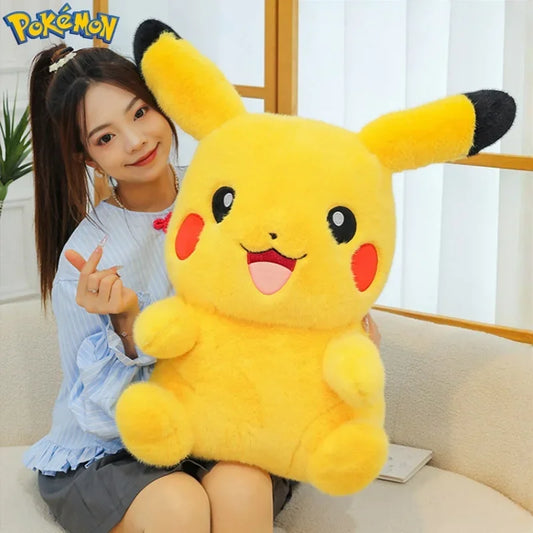 35-60CM Long-haired Pikachu Plushies Kawaii Pokemon Peluche Cartoon Anime Comfortable Soft Doll Ornament Children Toy Gifts