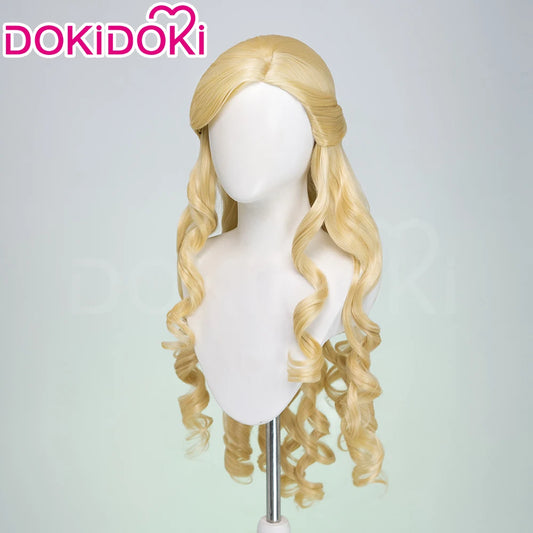 Women Princess Wig Anime DokiDoki Women Long 80cm Golden Curls Hair Christmas Princess Cosplay High Heat Resistant Free Cap Wig