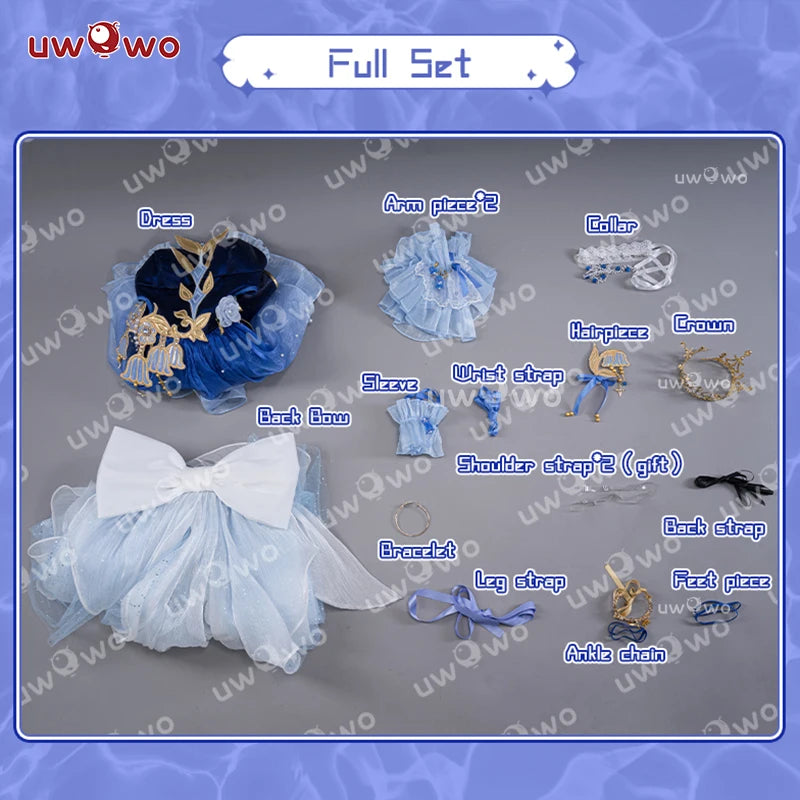 LAST BATCH UWOWO Genshin Impact Fanart Focalors Lily of the Valley Balll Gownn Dress Cosplay Costume