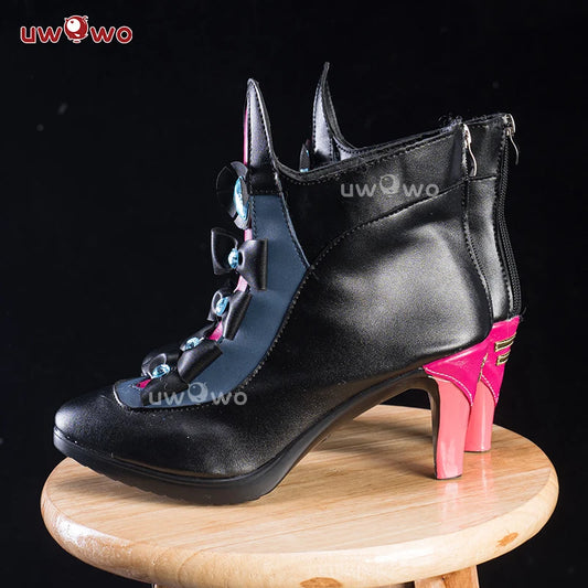 UWOWO Carlotta Shoes Game Wuthering Waves Carlotta Montelli Cosplay Shoes Black shoes Woman Size 36-43
