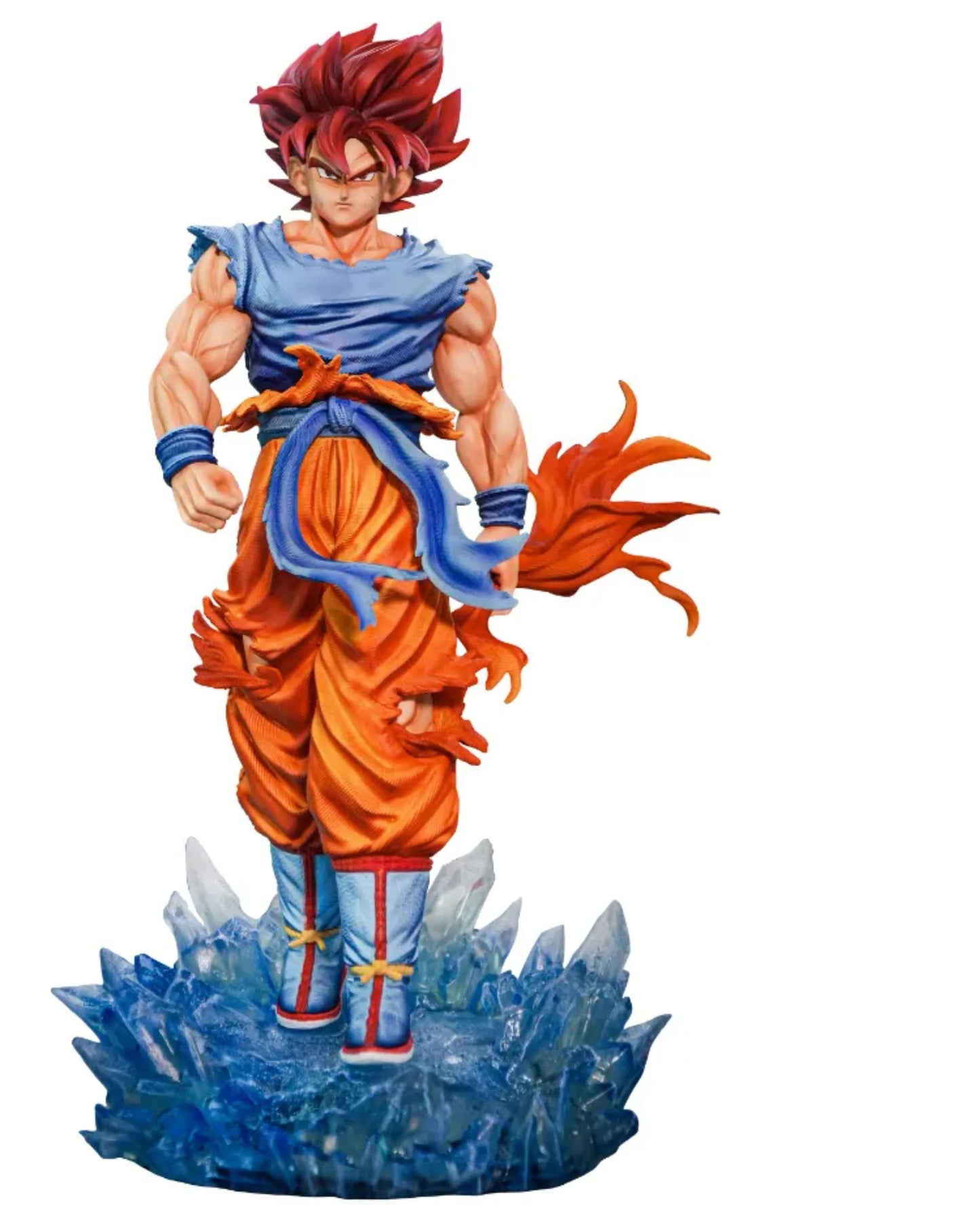 Jt Goku Statue Dragon Ball Z Super Saiyan Goku Figure Replace Head Led Base Model Toy Gifts Luminous Statue Anime Toy Ornament