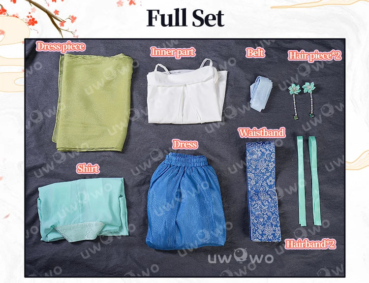 IN STOCK UWOWO Maomao Cosplay Anime The Apothecaryy Diariess Maomao Frog Green Hanfu Style Hunt Cosplay Costume New suit