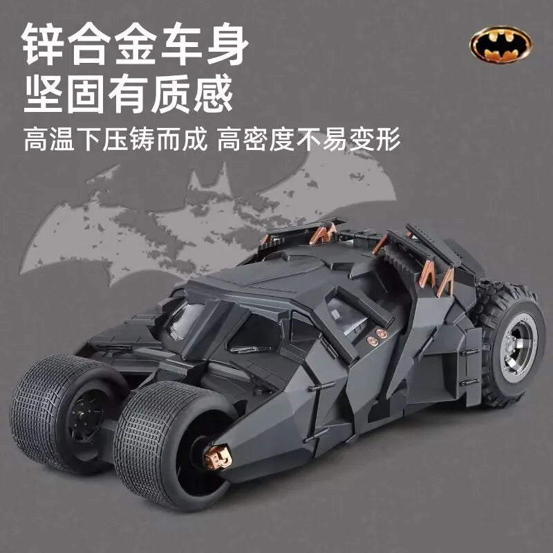 1:18 Batmobile Tumbler Alloy Metal Car Diecast Toy Vehicle Car Model Sound & Light Slide Spray Truck Toys For Kids Gift Birthda