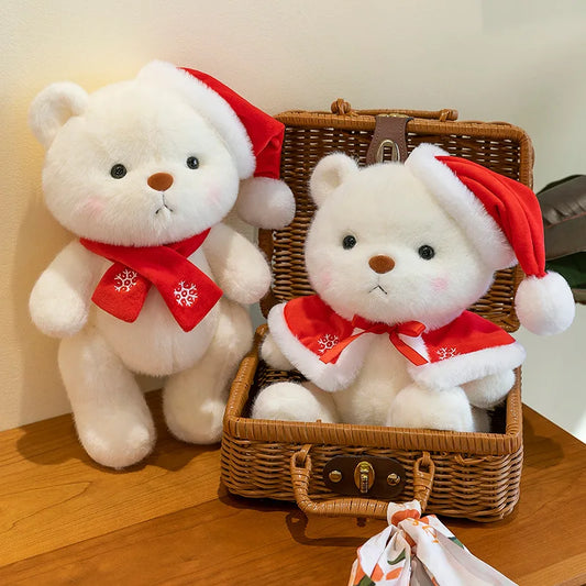 Plush Teddy Bear with Sweater Scarf for Kids Birthday Xmas Gift Cute Jointed Couple Bears Stuffed Animal Toy for Valentine