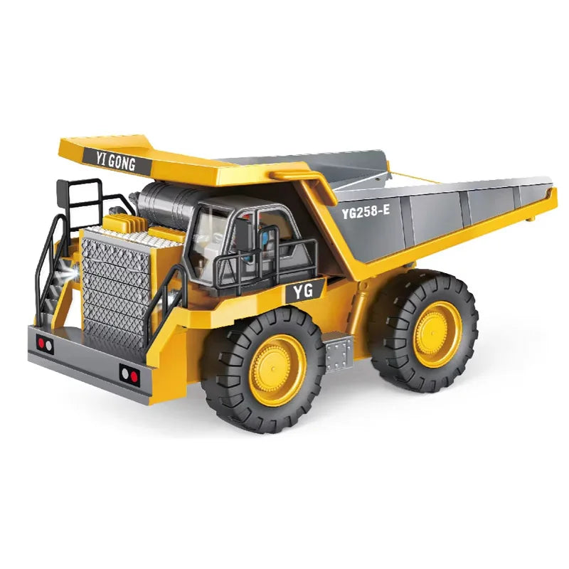 RC Excavator Bulldozer Truck Toy for Boys 2.4G Remote Control Dumper Engineering Vehicle Tractor Crawler Birthday Gift