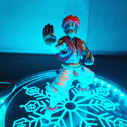 Demon Slayer Infinity Castle Anime Akaza Compass Needle Skill Action Figures Model Figurine Kimetsu no Yaiba LED Lamp DIY Model