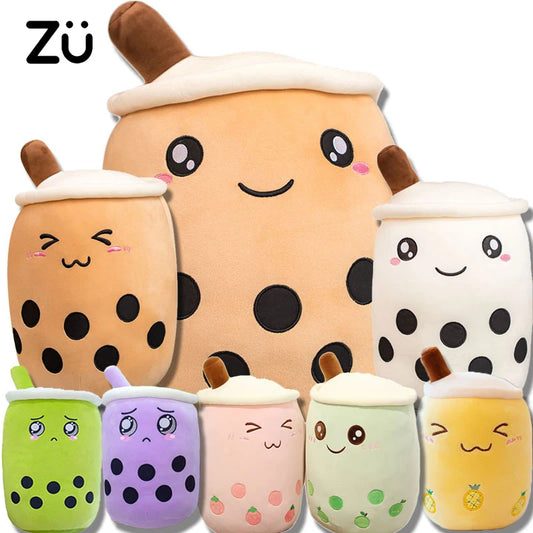 24/50cm Kawaii Family Milk Bubble Tea Cup Plush Toy Cute Animal Peluche Fruits Flavor Drink Shaped Hug Pillow Kids Home Decor