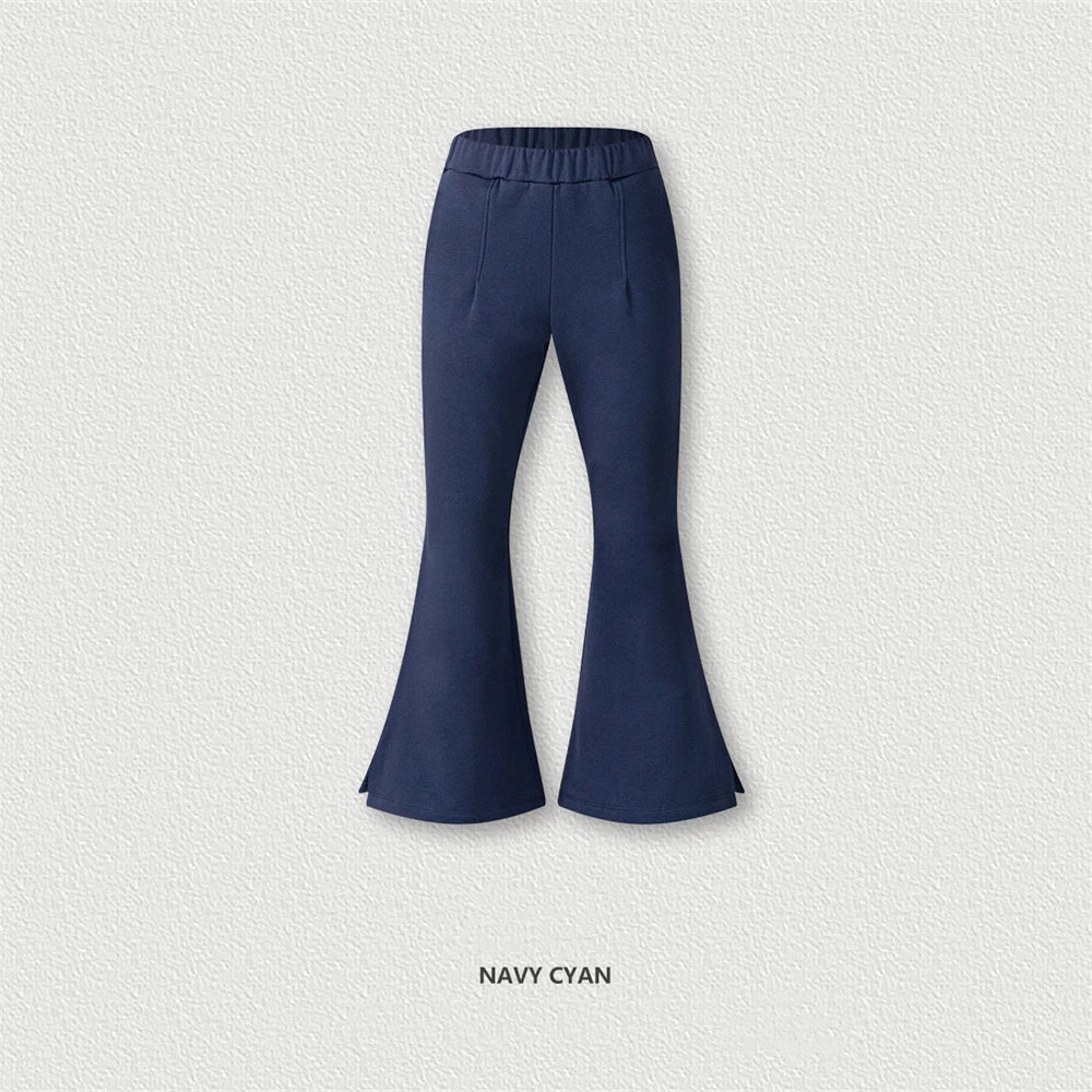 ZODF Women 2025 Autumn Sport Style Slim Flared Yoga Pants Micro Muscle Sole Trousers HY1095 - Navy Blue / XL / China