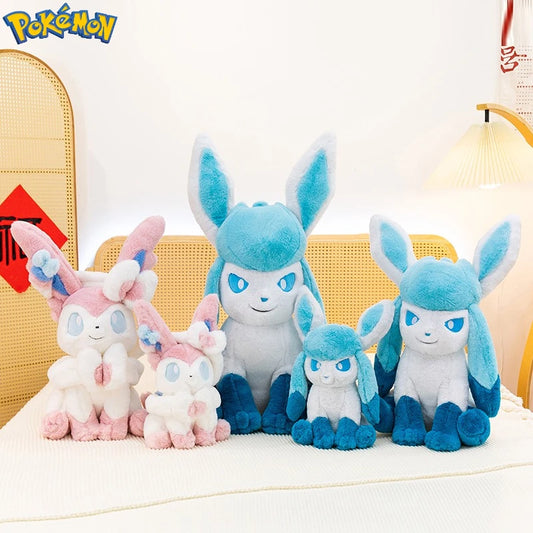 40-80CM Big Size Pokemon Cute Glaceon Plushies Sylveon Peluche Cartoon Anime Plush Ornament Comfortable Soft Doll Toy Gift