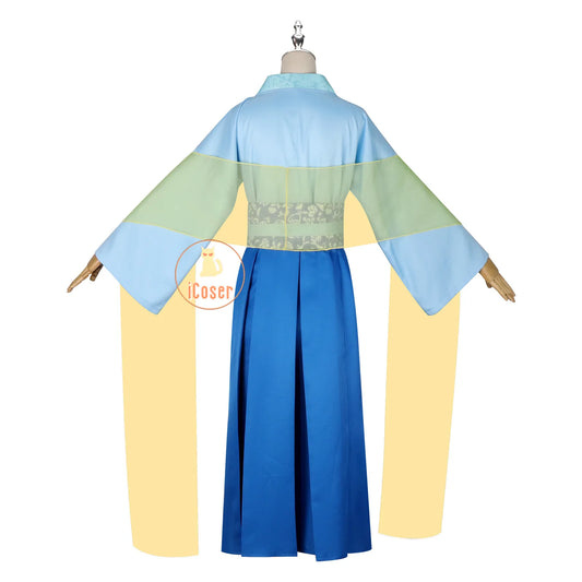 Anime The Apothecary Diaries Maomao Cosplay Costume Wig Blue Dress Hanfu Hunting Outfit Halloween Party for Women Girls iCoser