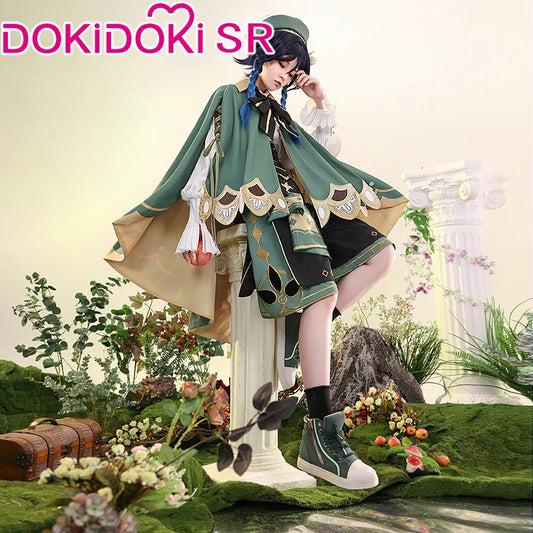 IN STOCK Venti Doujin Cosplay Costume Game Genshin Impact Cosplay DokiDoki-SR Venti Barbatos Cosplay Wig Genshin Impact Costume