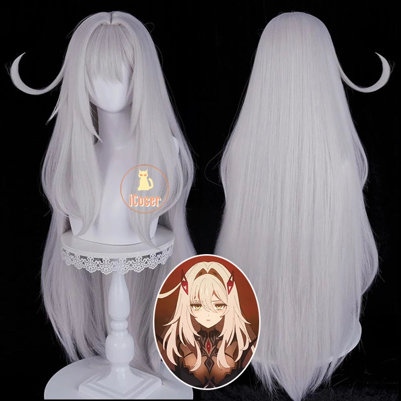 Genshin Impact Ronova Cosplay Costume Wig Dress Uniform Headwear Four Shades Halloween Party Women Girls Carnival Props iCoser