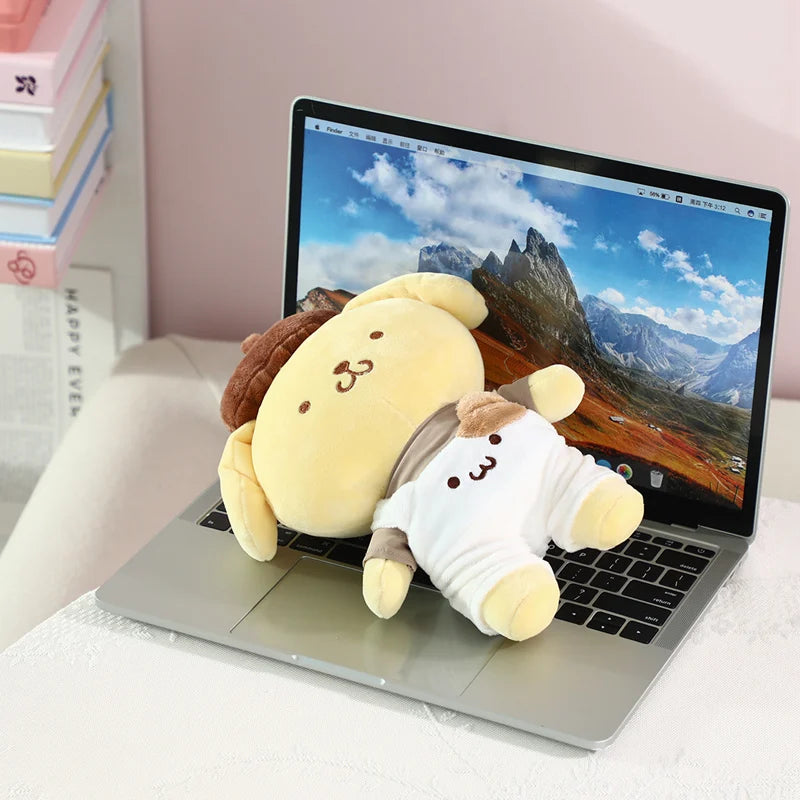 Sanrio Pompompurin Plush Toys Lovely Pillow Super Soft Dressed Pom Pom Purin Stuffed Doll Kawaii Room Decor Kids Gift