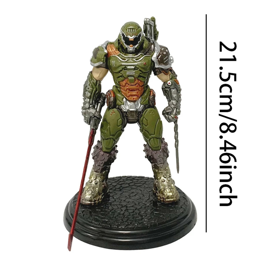 21.5cm Doom Eternal Slayer Action Figure PVC Anime Game Model Doll Room Decoration Adult Collection Toy - With Box
