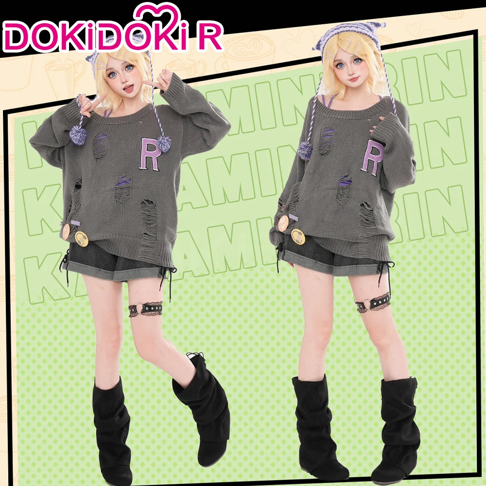 Rinn Mikuu Cosplay Costume DokiDoki-R Mikku Rinn Cosplay Women Cute Black Green Costume Set Mikuu Rinn Cosplay