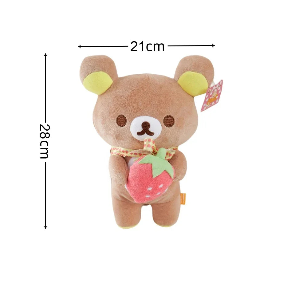 strawberry Rilakkuma Plush Doll Cartoon Bear Toy Kawaii Rilakkuma Room Decor Teddy Bear Plushies Cute Couple Bear Xmas Gift