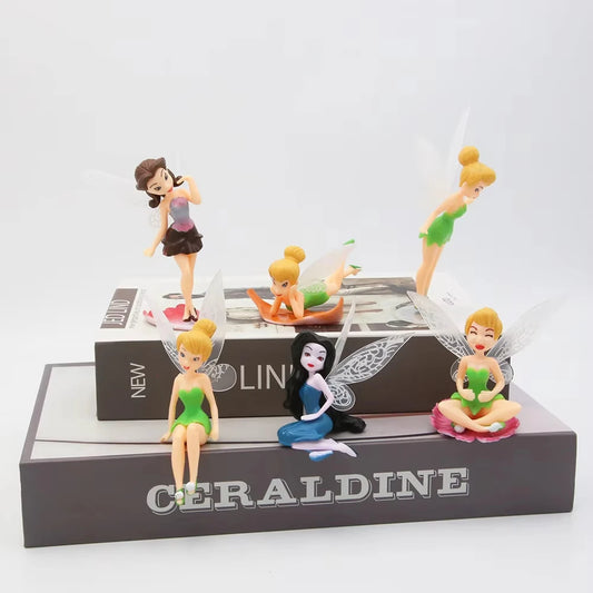 6pcs/set Anime Tinkerbell Fairy Tales Girls Tinker Bell PVC Action Figures Toys