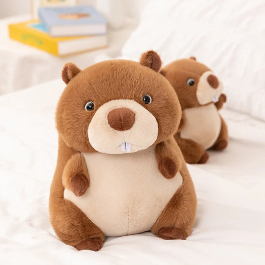 Kawaii Stuffed Animal Marmot Plush Pillow Chubby Cute Groundhog Plushies Soft Toy Huggable Sleep Pillow Cushion