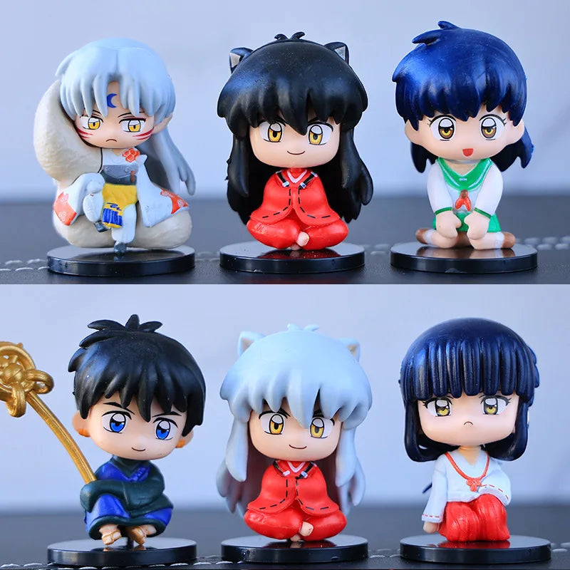 New Inuyasha Anime Figure Higurashi Kagome Miroku Sesshoumaru Action Figure Q Version Toys Pvc Model Doll Gifts for Kids