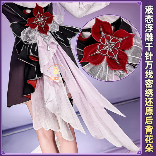 Honkai Star Rail Evernight March 7th Cosplay Costume Dress Headwear Mysterious Foreign Guest Halloween Party for Women iCoser