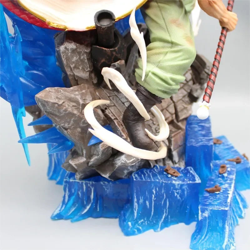 2025 38cm One Piece Anime Figure Whitebeard Pirates Famous Naval Battle Scene Can Emit Light Peripheral Model Desktop Gift Toy