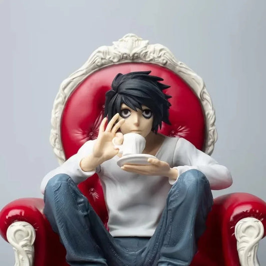 Death Note Gk L Sitting Pose Statue Figure - Cute & Adorable Style, Room & Desk Decoration, Boxed Collectible, Perfect Gift