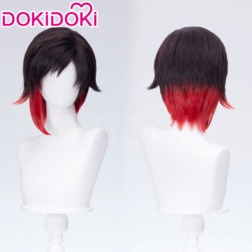Ruby Rose Wig Anime Cosplay DokiDoki Women Black Red Short Hair Heat Resistant Synthetic Wig Ruby Rose Cosplay Halloween