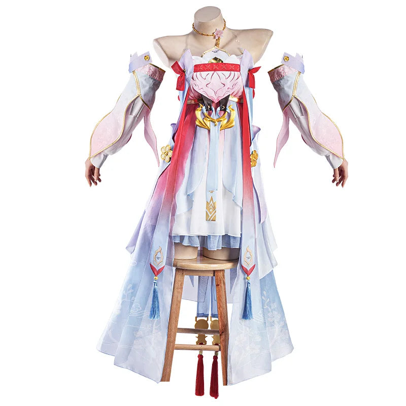 LAST BATCH UWOWO Jinhsi Cosplay Game Wuthering Waves Jinhsi Peach Blossom Cosplay Costume Dress Halloween Costume