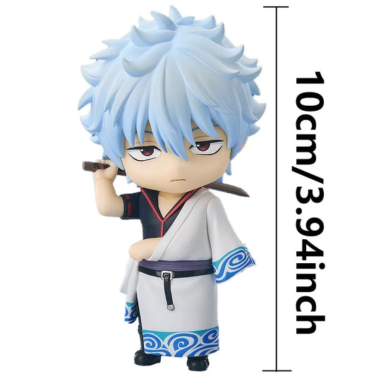 10cm Gintama Anime Figure #2420 Sakata Gintoki Action Figure Humorous Man Figurine PVC Collection Model Doll Toys Birthday Gifts