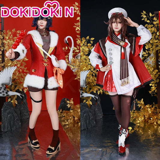 IN STOCK Xiangling Cosplay Costume Game Genshin Impact【XS-3XL】DokiDoki-N New Skin Cherries Snow-Laden Plus Size