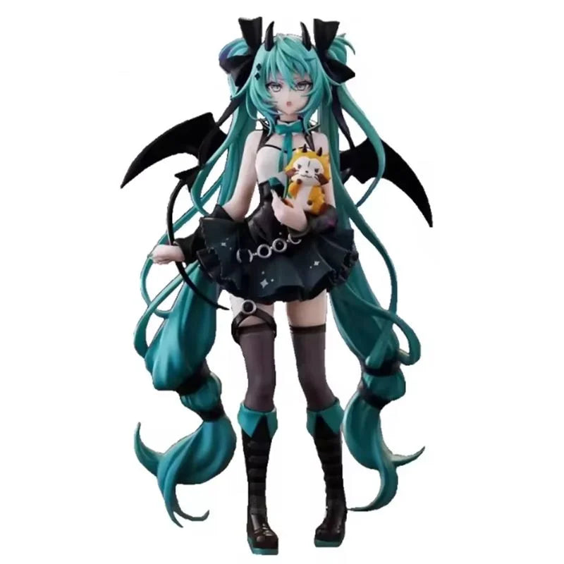 19cm Hatsune Miku Anime Little Devil Raccoon Kawaii Action Figure Pvc Doll Model Figure Toys Desktop Decoration Holiday Gift